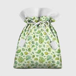 Мешок для подарков Акварельные листья с узором, цвет: 3D-принт