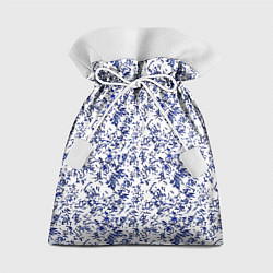 Мешок для подарков Белый с синими пёрышками, цвет: 3D-принт