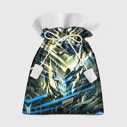 Мешок для подарков Киберпанк адский скелет синий, цвет: 3D-принт