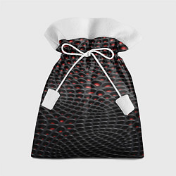 Мешок для подарков Узор на чёрно красном карбоновом фоне, цвет: 3D-принт