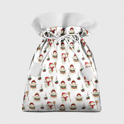Мешок для подарков Новогодние снеговики, цвет: 3D-принт