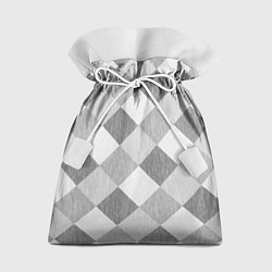 Мешок для подарков Серый плед геометрический узор с текстурой, цвет: 3D-принт
