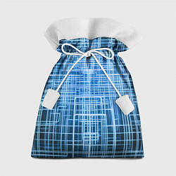 Мешок для подарков Синие неоновые полосы киберпанк, цвет: 3D-принт