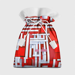 Мешок для подарков Полосы на красном фоне, цвет: 3D-принт