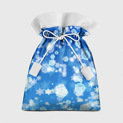 Мешок для подарков Декоративные снежинки на синем, цвет: 3D-принт