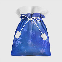 Мешок для подарков Декоративные снежинки на фиолетовом, цвет: 3D-принт