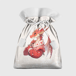 Мешок для подарков Красный дракон в свитере, цвет: 3D-принт