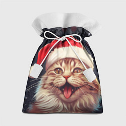 Мешок для подарков New Years mood from Santa the cat, цвет: 3D-принт