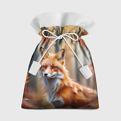 Мешок для подарков Рыжая лисица в осеннем лесу, цвет: 3D-принт