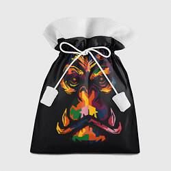 Мешок для подарков Морда гориллы поп-арт, цвет: 3D-принт