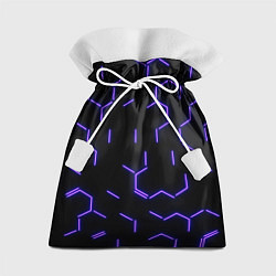 Мешок для подарков Фиолетовые неоновые неполные гексагоны, цвет: 3D-принт