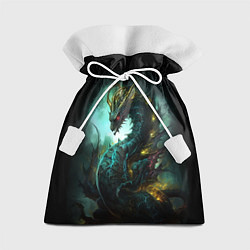 Мешок для подарков Зеленый болотный дракон, цвет: 3D-принт