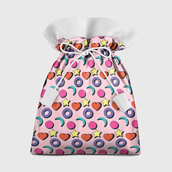 Мешок для подарков Современный узор с сердечной звездой и кругом, цвет: 3D-принт