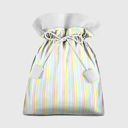 Мешок для подарков Тонкие цветные полосы на белом, цвет: 3D-принт