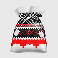 Мешок для подарков Красные и чёрные фигуры, цвет: 3D-принт