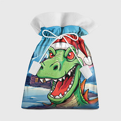 Мешок для подарков Дракон в новогодней шапке, цвет: 3D-принт