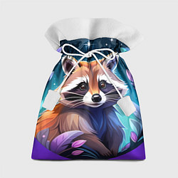 Мешок для подарков Енот мультяшный красочный, цвет: 3D-принт