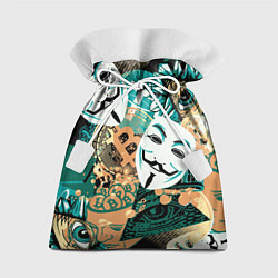 Мешок для подарков Криптавалюта с маской Виндетта, цвет: 3D-принт