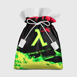 Мешок для подарков Half life кислотное лого флейм, цвет: 3D-принт