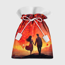 Мешок для подарков Влюбленная пара в день святого Валентина, цвет: 3D-принт