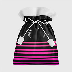 Мешок для подарков Lil Peep розовые полосы, цвет: 3D-принт