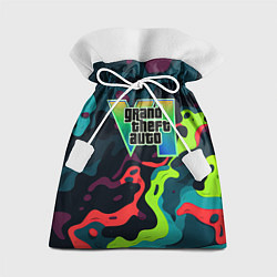 Мешок для подарков Gta лого кислотный камуфляж, цвет: 3D-принт