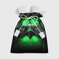 Мешок для подарков Palworld logo green dark, цвет: 3D-принт