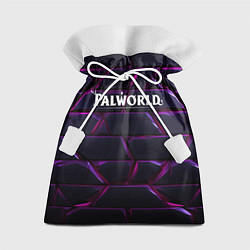 Мешок для подарков Palworld логотип фиолетовые яркие плиты, цвет: 3D-принт