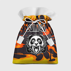 Мешок для подарков Sum41 рок панда и огонь, цвет: 3D-принт