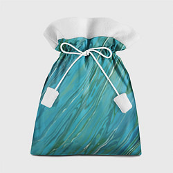 Мешок для подарков Жидкая текстура оттенков морской волны, цвет: 3D-принт