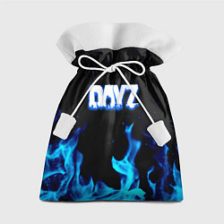 Мешок для подарков Dayz синий огонь лого, цвет: 3D-принт