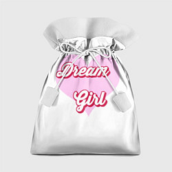 Мешок для подарков Девушка-мечта и розовое сердце, цвет: 3D-принт