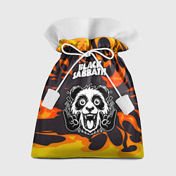 Мешок для подарков Black Sabbath рок панда и огонь, цвет: 3D-принт