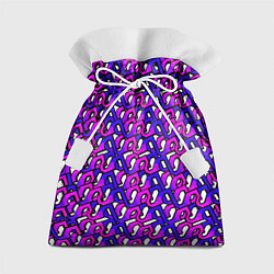 Мешок для подарков Фиолетовый узор и чёрная обводка, цвет: 3D-принт