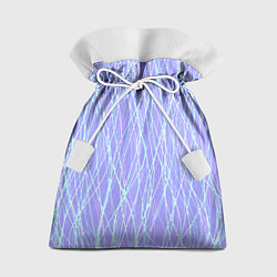 Мешок для подарков Светлый сиреневый с неоновыми линиями, цвет: 3D-принт