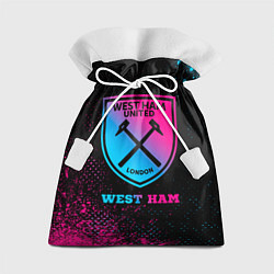 Мешок для подарков West Ham - neon gradient, цвет: 3D-принт