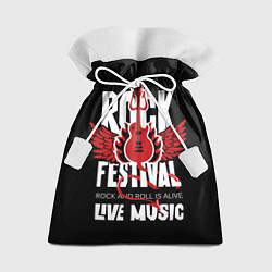 Мешок для подарков Rock festival - live music, цвет: 3D-принт