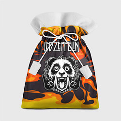 Мешок для подарков Led Zeppelin рок панда и огонь, цвет: 3D-принт