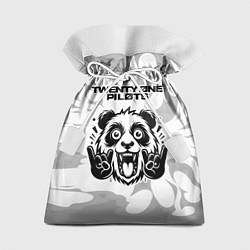 Подарочный мешок Twenty One Pilots рок панда на светлом фоне
