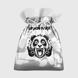 Подарочный мешок Linkin Park рок панда на светлом фоне