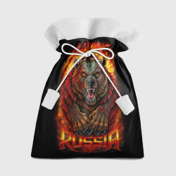 Мешок для подарков Русский агрессивный медведь, цвет: 3D-принт