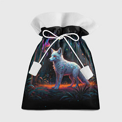 Мешок для подарков Белая лисица на фоне волшебного леса, цвет: 3D-принт
