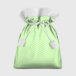 Мешок для подарков Светло-зелёный ломаные полосы, цвет: 3D-принт