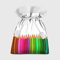 Мешок для подарков Разноцветные карандаши художественные, цвет: 3D-принт