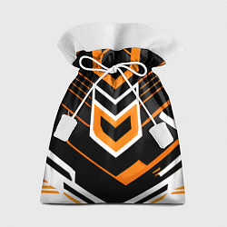 Мешок для подарков Полосы и оранжево-белый шестиугольник, цвет: 3D-принт
