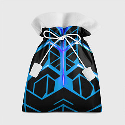 Мешок для подарков Blue lines on a black background, цвет: 3D-принт