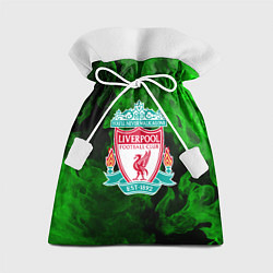 Мешок для подарков Liverpool green fire, цвет: 3D-принт