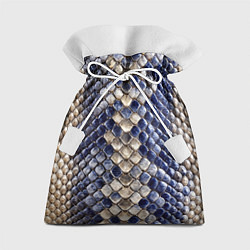 Мешок для подарков Синяя и серая кожа змеи, цвет: 3D-принт
