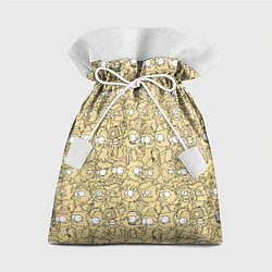 Мешок для подарков Дудл человечки носатые - паттерн, цвет: 3D-принт