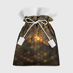 Мешок для подарков Светящиеся коричневый соты - тепловая энергия, цвет: 3D-принт
